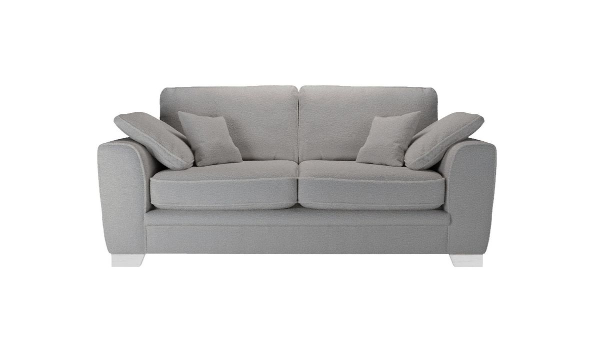 Ronay canapé deux places, Teddy slate - gris, Couleur des pieds: Blanc