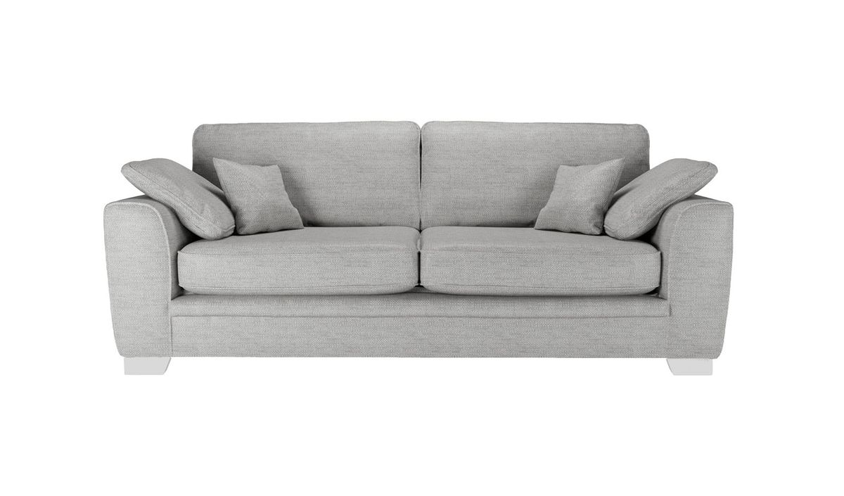 Ronay canapé trois places, gris clair - Cherub 0414, Couleur des pieds: Blanc