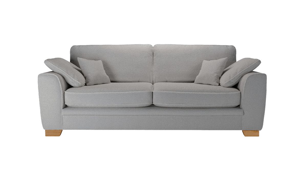 Ronay canapé trois places, Teddy slate - gris, Couleur des pieds: aveo