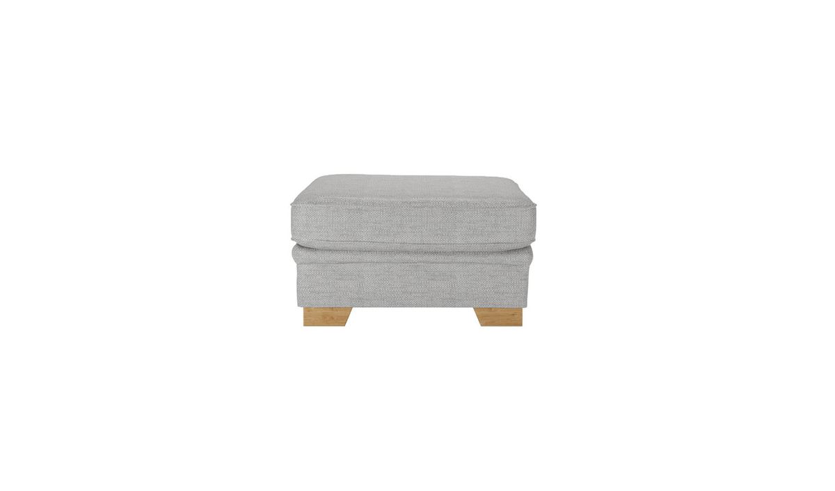 Pouf Ronay, gris clair - Cherub 0414, Couleur des pieds: Chêne clair