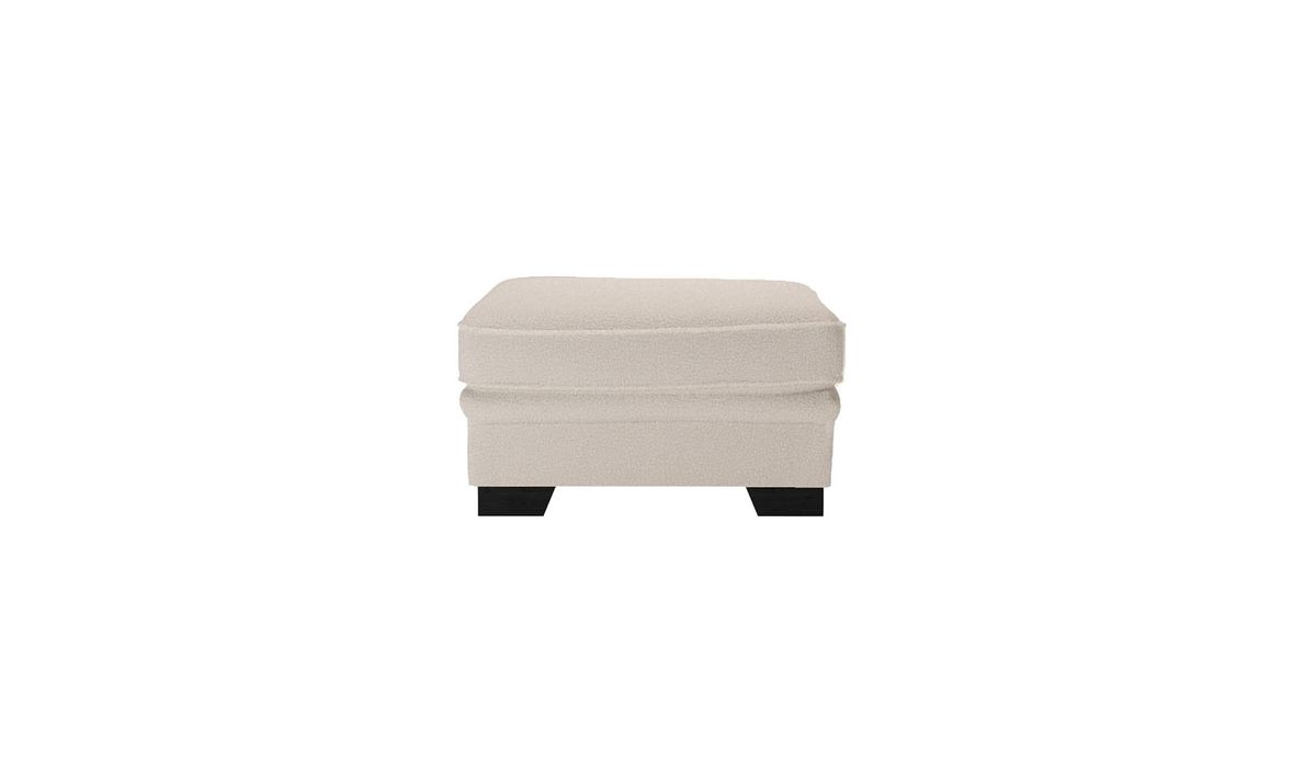 Pouf Ronay, Teddy latte - café au lait, Couleur des pieds: Noir