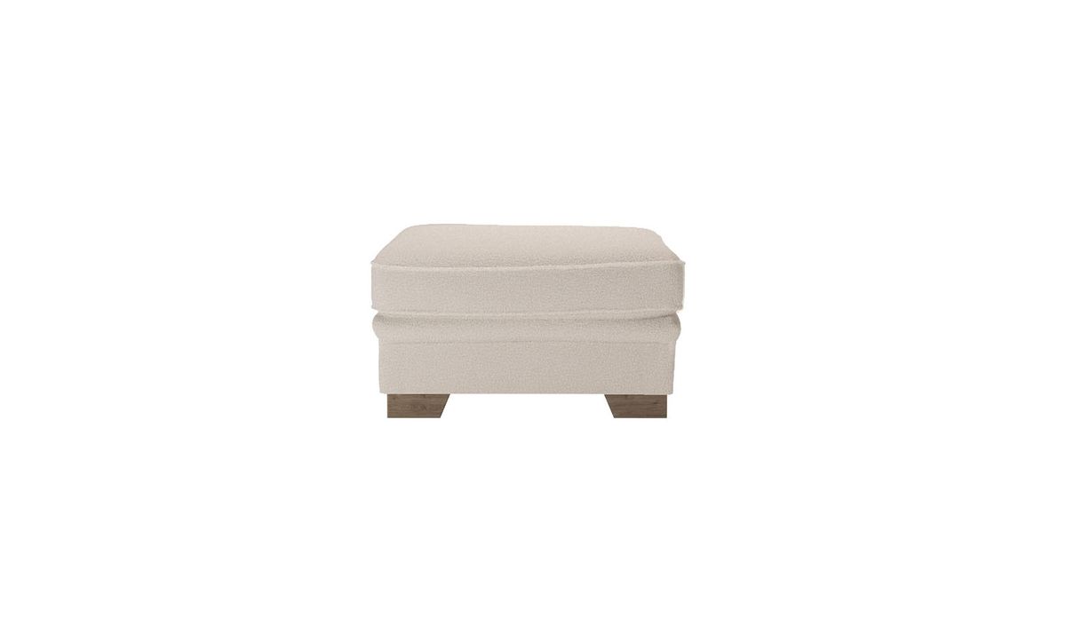 Pouf Ronay, Teddy latte - café au lait, Couleur des pieds: Noir wax