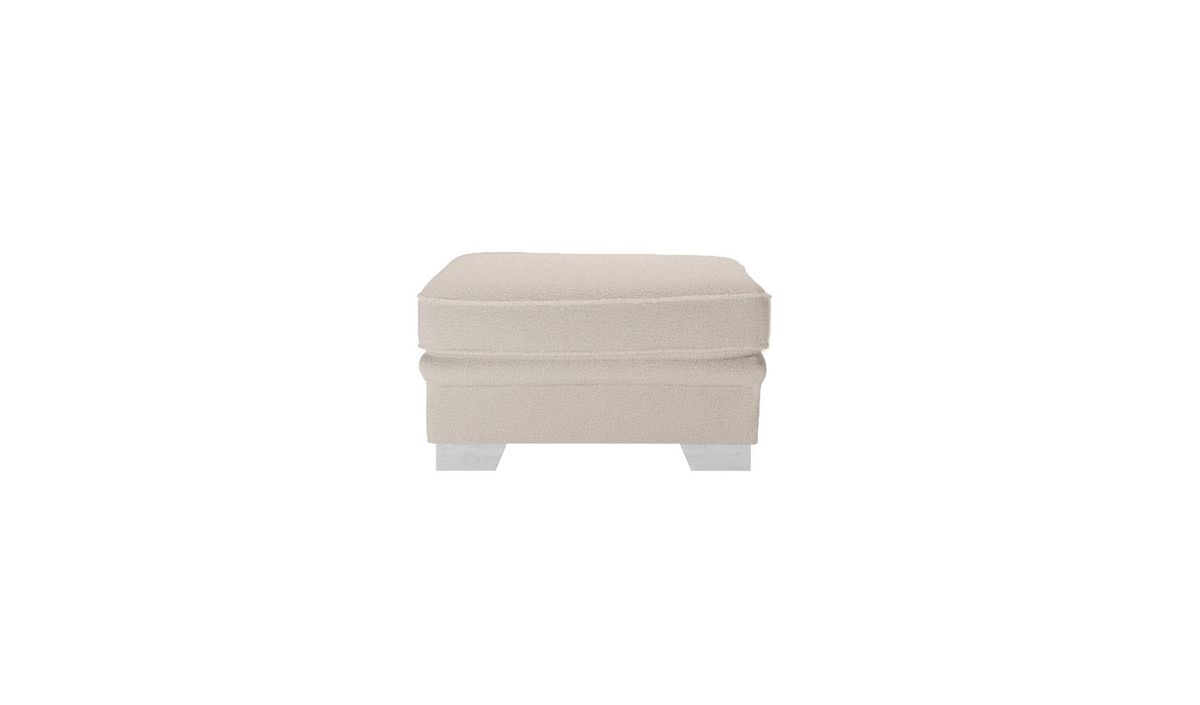 Pouf Ronay, Teddy latte - café au lait, Couleur des pieds: Blanc