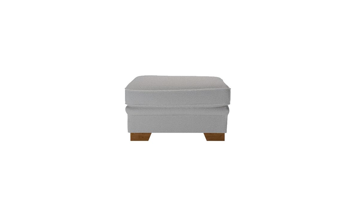 Pouf Ronay, Teddy slate - gris, Couleur des pieds: aveo