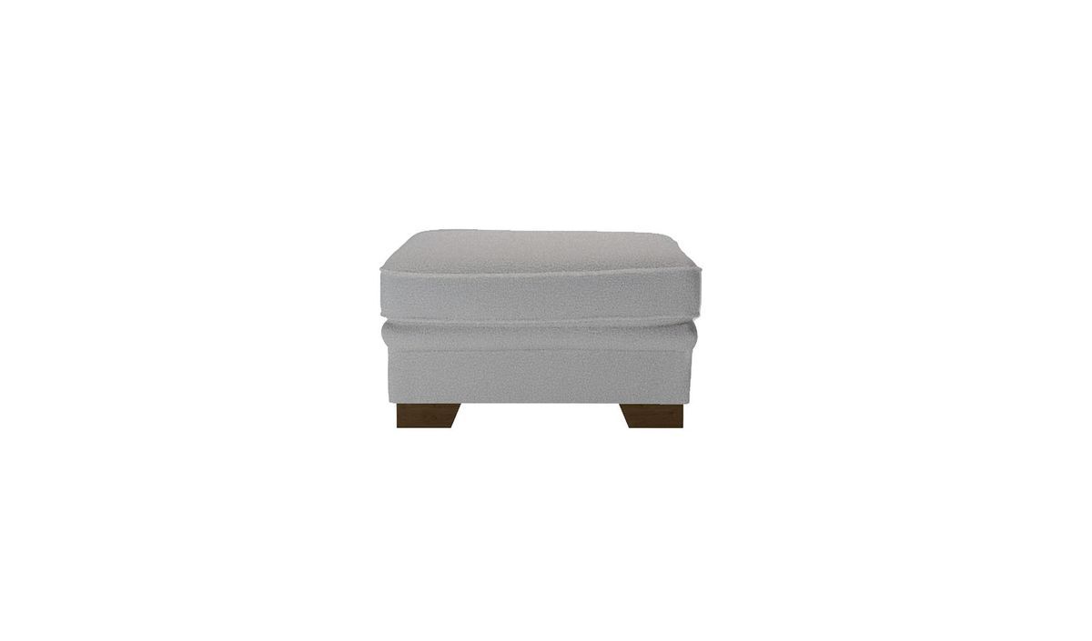Pouf Ronay, Teddy slate - gris, Couleur des pieds: Chêne foncé