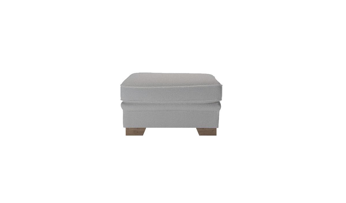 Pouf Ronay, Teddy slate - gris, Couleur des pieds: Noir wax