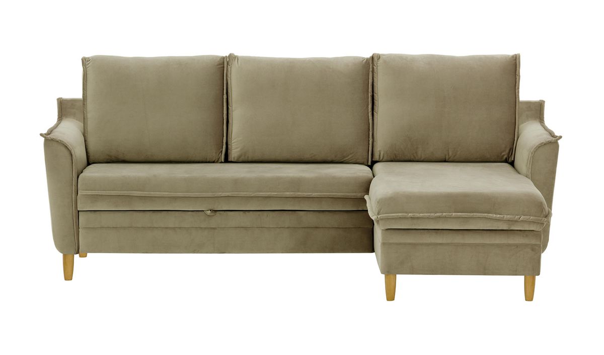 Canapé d’angle avec fonction lit et coffre de rangement Amour, beige - Velluto 3