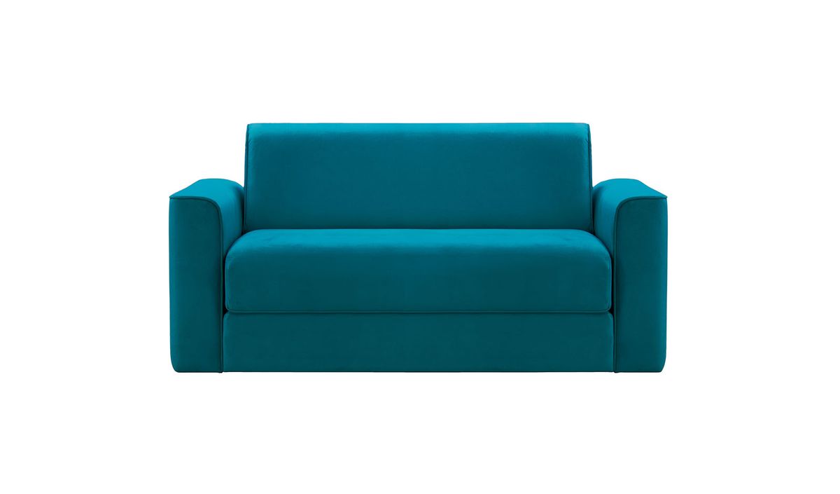 Canapé convertible Jules 2,5 places, Velluto 36 - Bleu paon