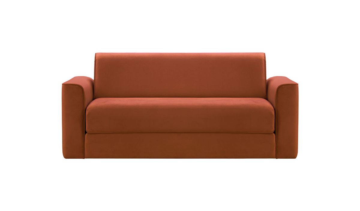 Canapé convertible trois places Jules, Velluto 33 - orange rouillé