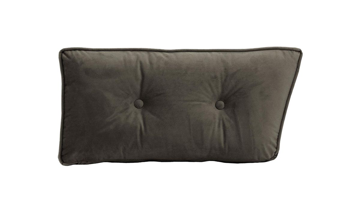 Coussin latéral en velours, graphite - Velluto 19