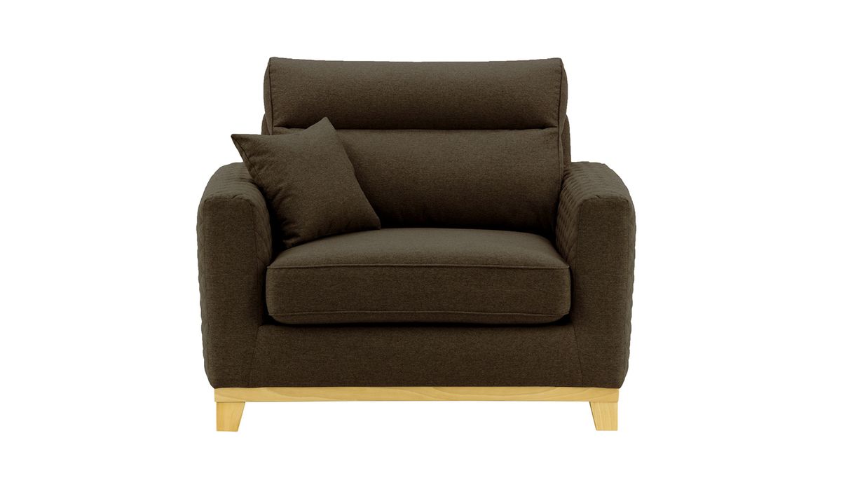 Fauteuil Belfort, marron - Baku 12, Couleur des pieds: Chêne clair