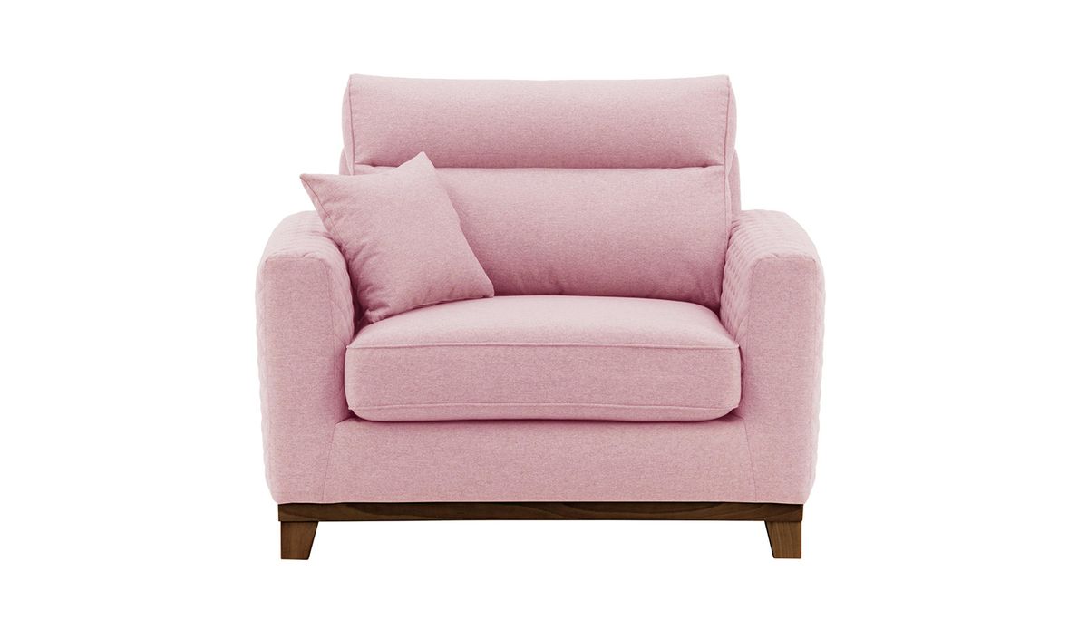 Fauteuil Belfort, Violet - Baku 16, Couleur des pieds: Chêne foncé