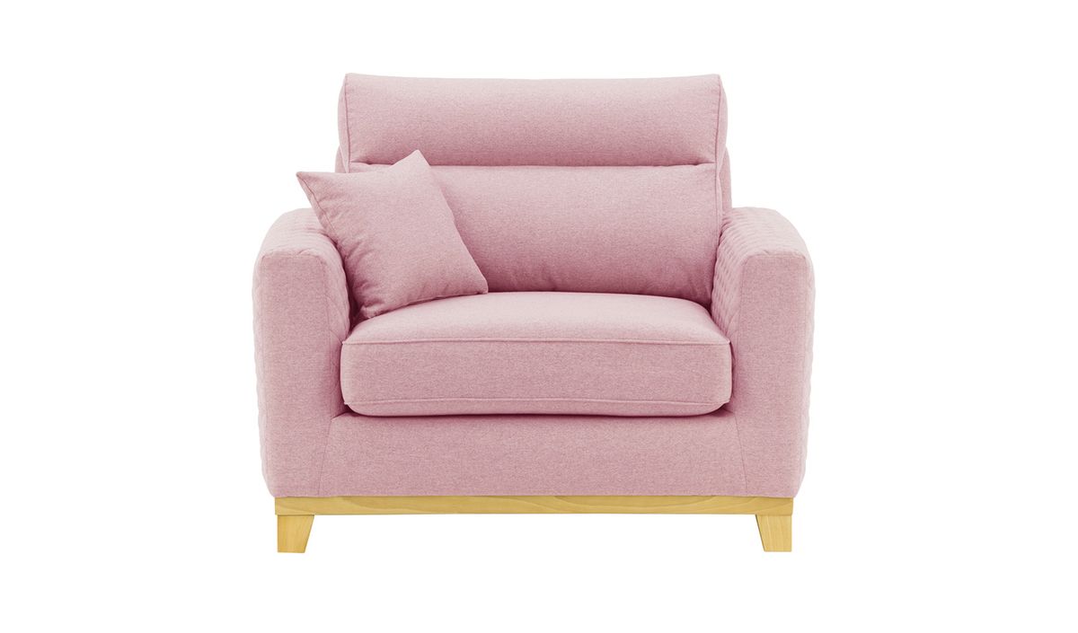 Fauteuil Belfort, Violet - Baku 16, Couleur des pieds: Chêne clair