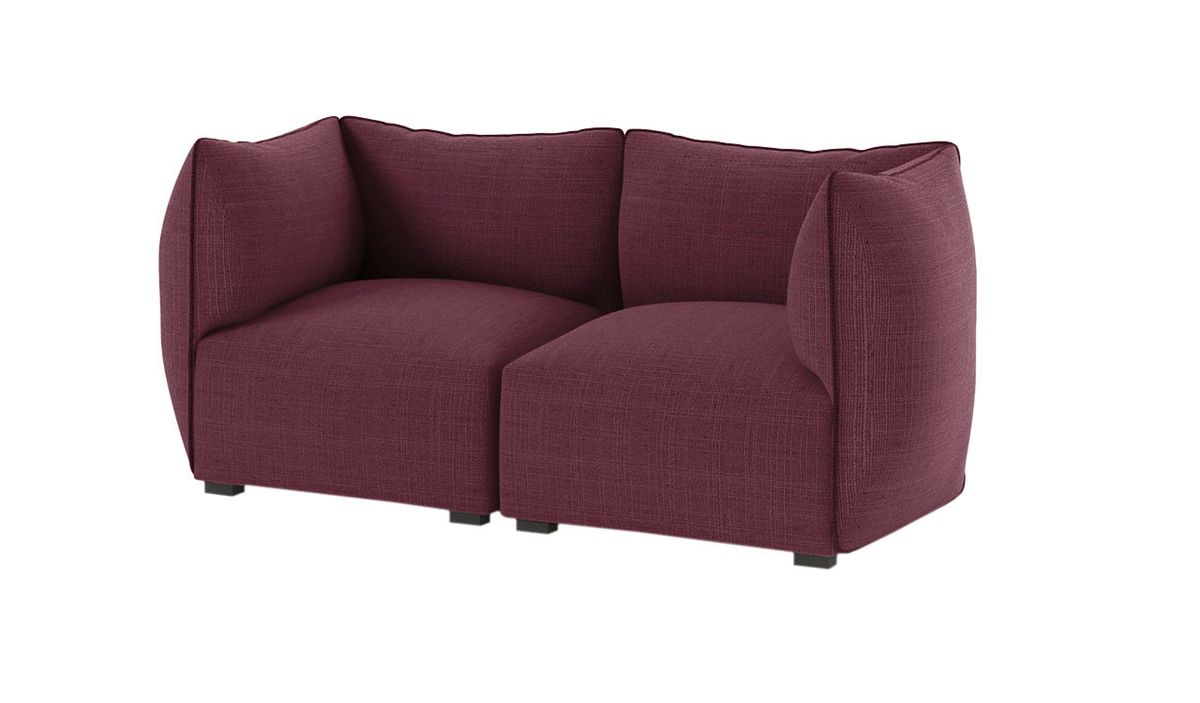 Canapé deux places modulaire Puzzle, violet foncé - Sawana 70