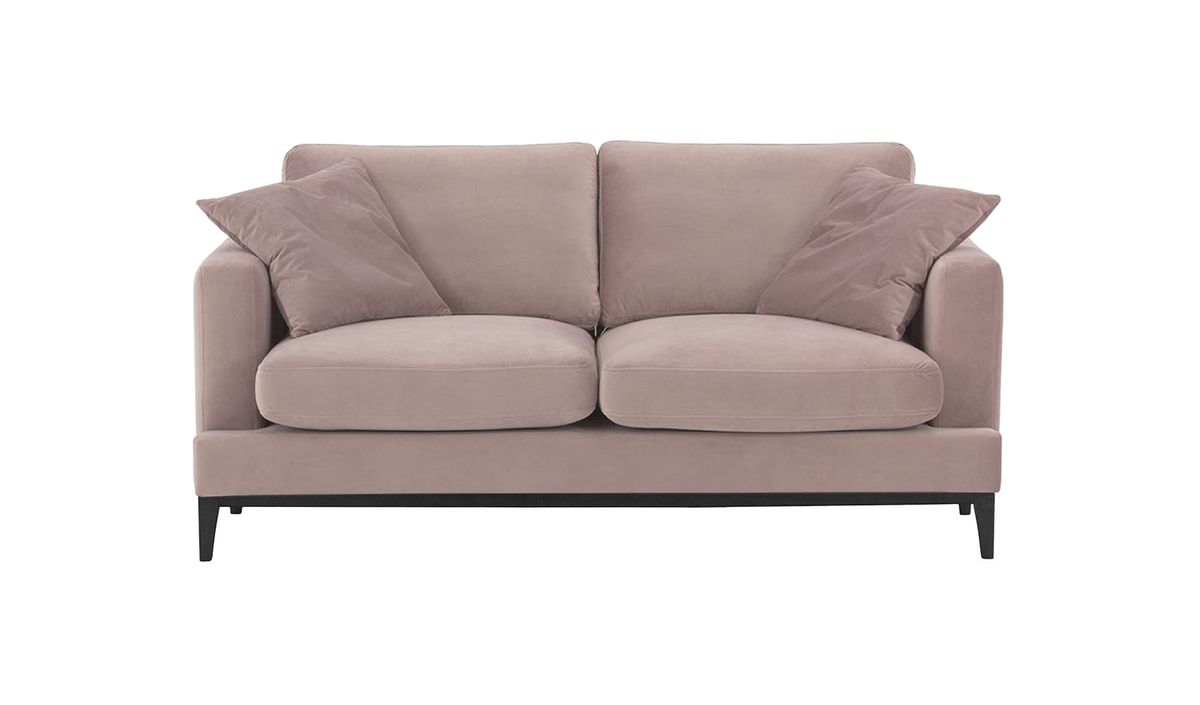 Canapé 2,5 places Covex Wood, lila/rose - Velluto 14, Couleur des pieds: Noir