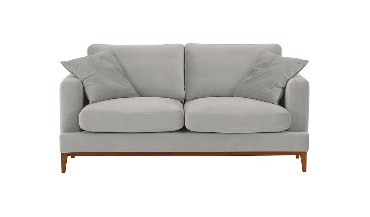 Canapé 2,5 places Covex Wood, gris clair - Velluto 15, Couleur des pieds: aveo