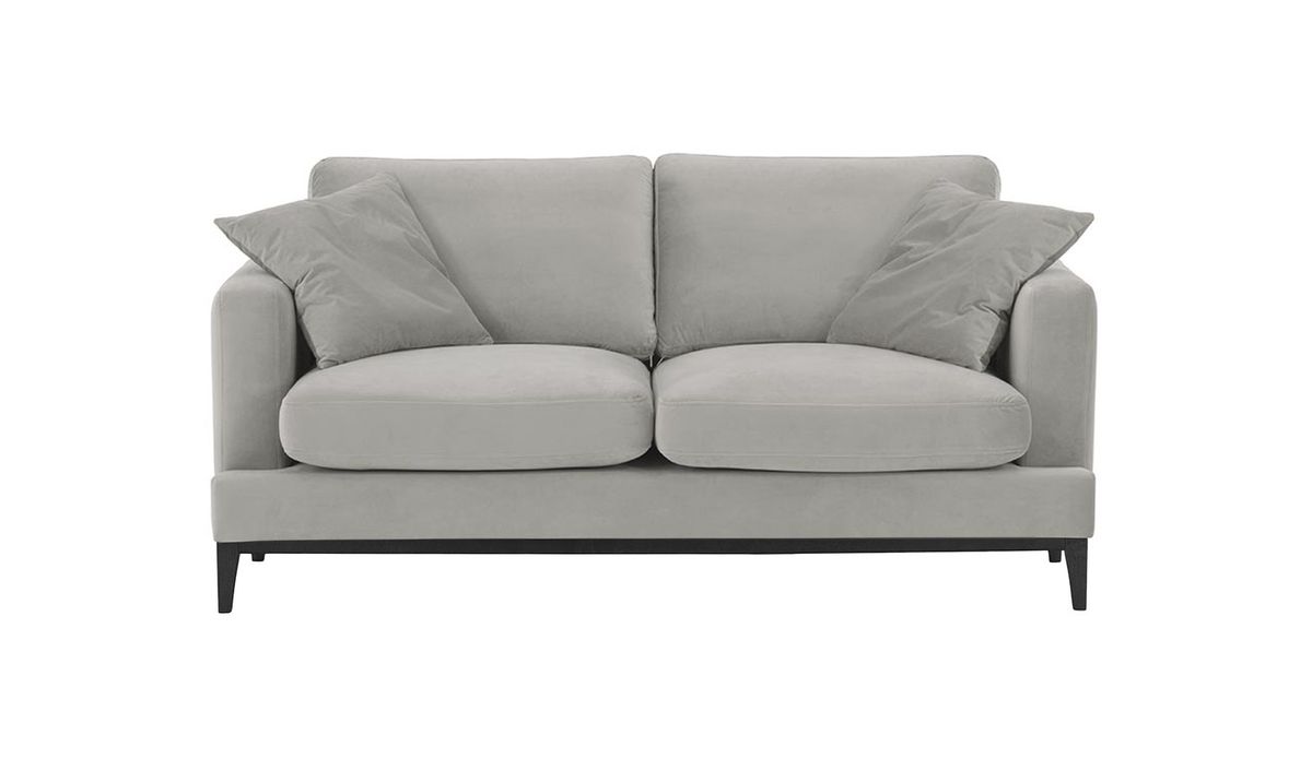 Canapé 2,5 places Covex Wood, gris clair - Velluto 15, Couleur des pieds: Noir