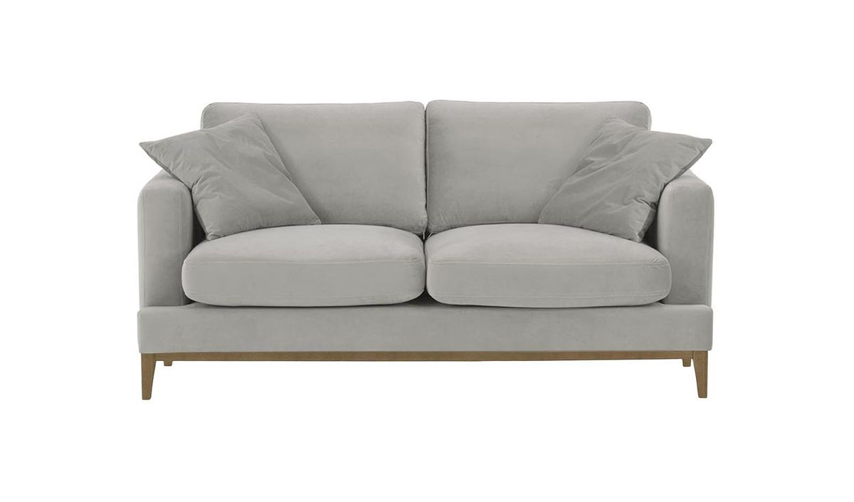 Canapé 2,5 places Covex Wood, gris clair - Velluto 15, Couleur des pieds: Noir wax