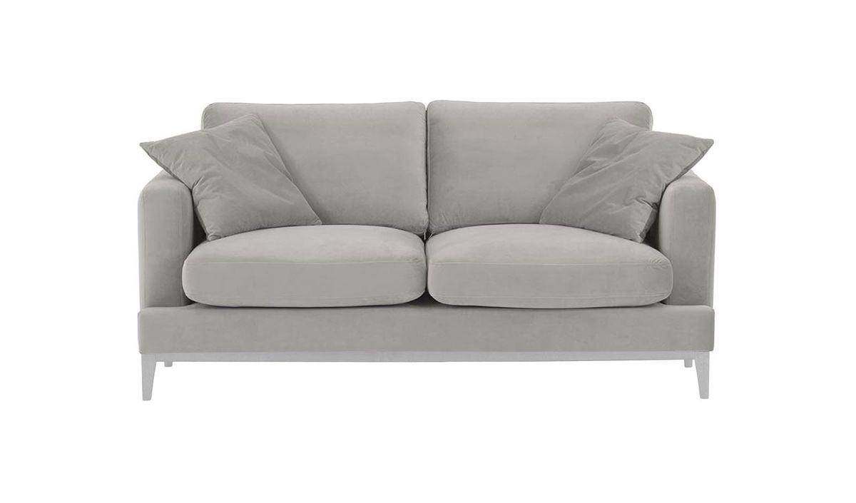 Canapé 2,5 places Covex Wood, gris clair - Velluto 15, Couleur des pieds: Blanc