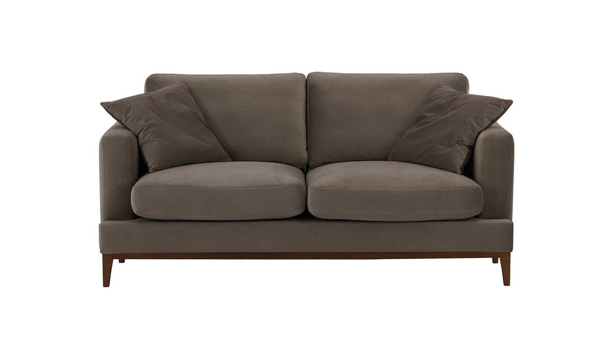 Canapé 2,5 places Covex Wood, gris éléphant - Velluto 17, Couleur des pieds: Chêne foncé