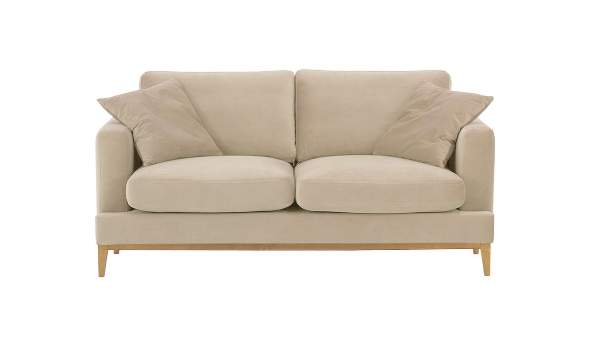 Canapé 2,5 places Covex Wood, beige clair - Velluto 2, Couleur des pieds: Chêne clair