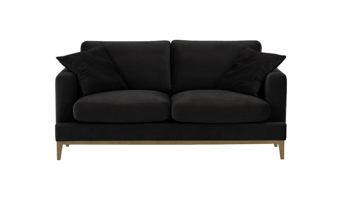 Canapé 2,5 places Covex Wood, noir - Velluto 20, Couleur des pieds: Noir wax