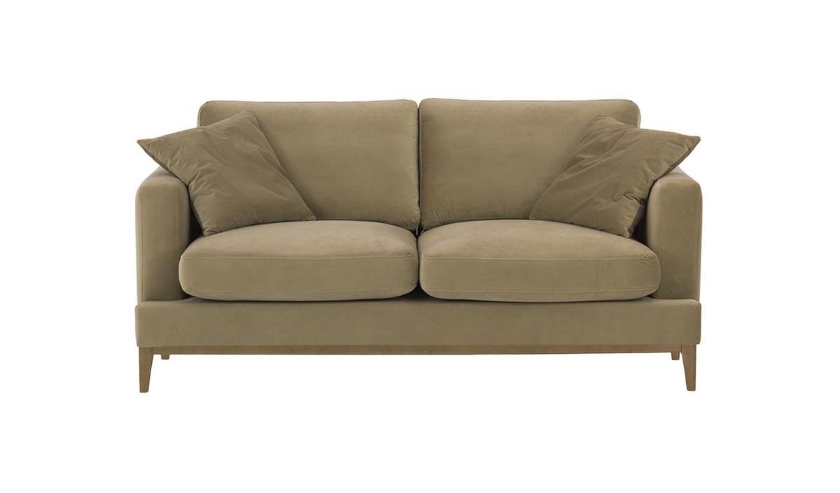 Canapé 2,5 places Covex Wood, beige - Velluto 3, Couleur des pieds: Noir wax