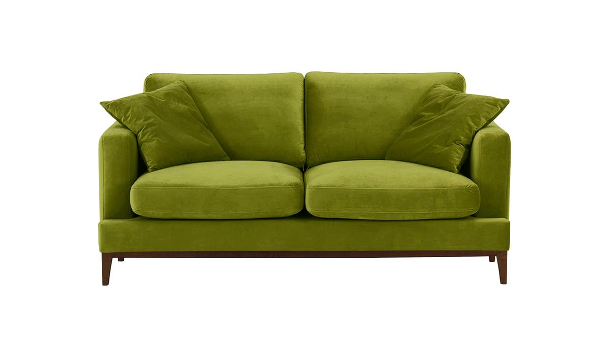Canapé 2,5 places Covex Wood, olive - Velluto 9, Couleur des pieds: Chêne foncé
