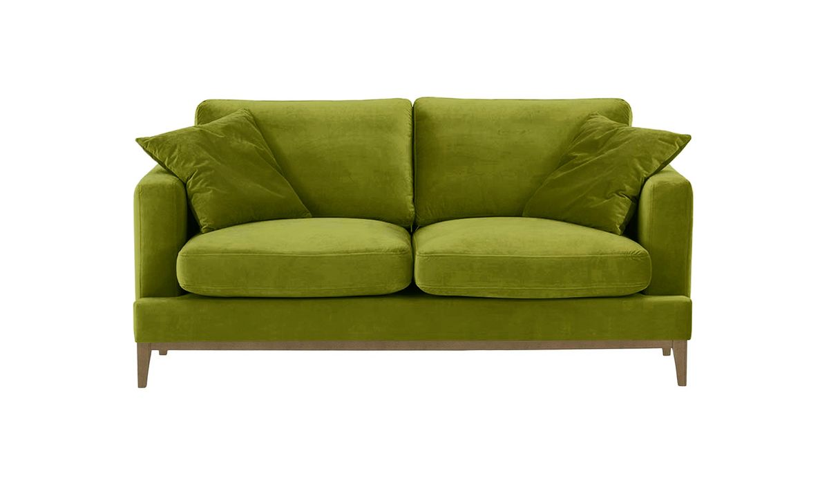 Canapé 2,5 places Covex Wood, olive - Velluto 9, Couleur des pieds: Noir wax