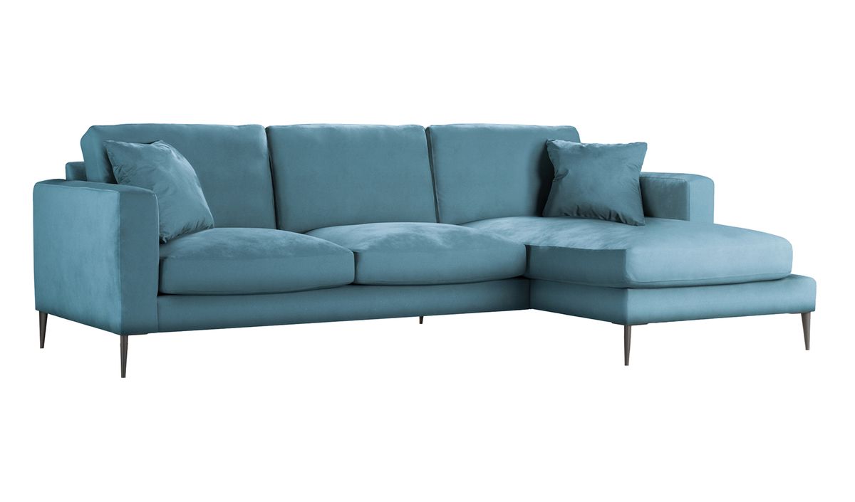 Canapé d’angle droit Covex, bleu - Velluto 12