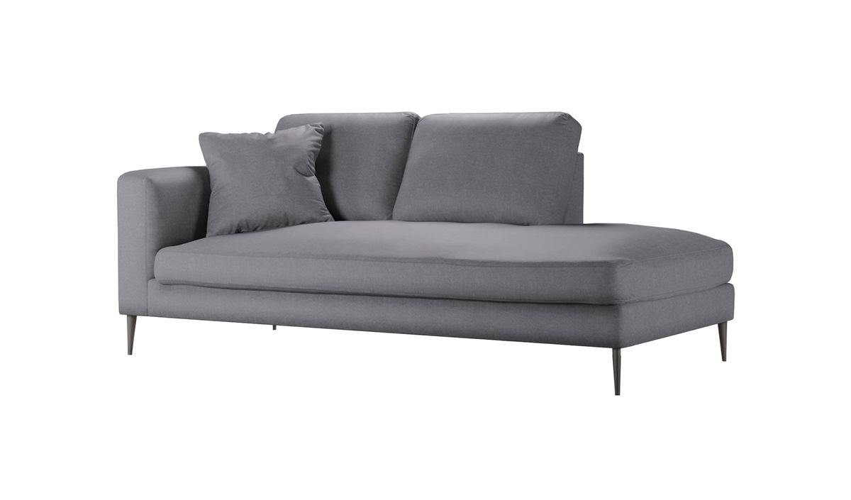 Chaise longue/divan droit Covex, gris/marron - Fancy 96