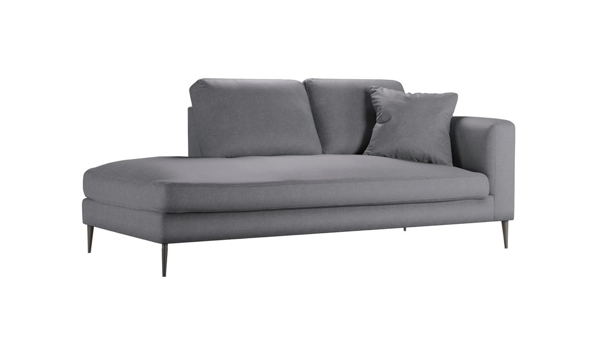 Chaise longue/divan gauche Covex, gris/marron - Fancy 96