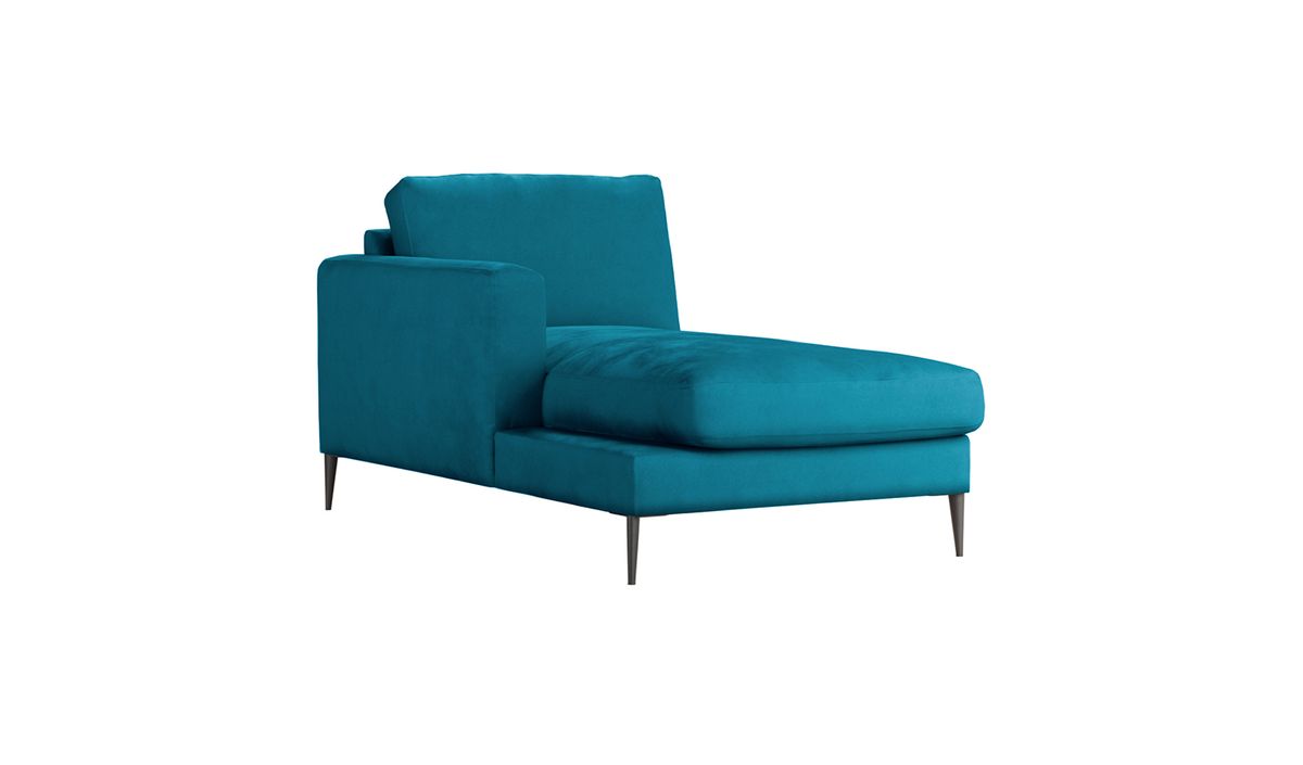 Covex – module chaise longue/divan gauche (OT L), Velluto 36 - Bleu paon