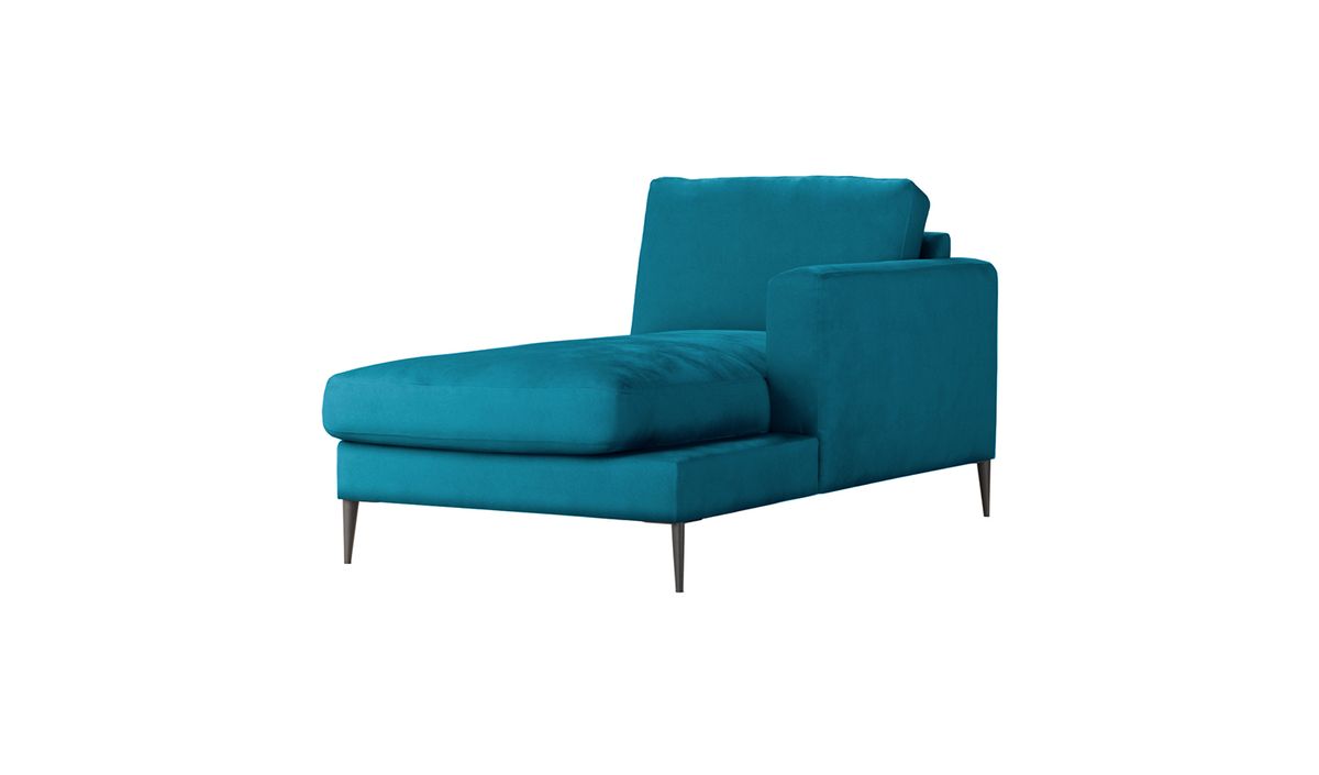 Covex – module chaise longue/divan droit (OT R), Velluto 36 - Bleu paon