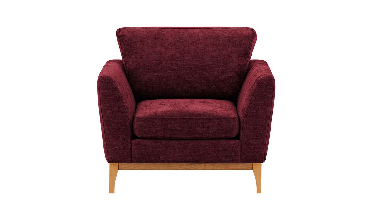 Fauteuil Malone, Gemma 59 - Bordeaux, Couleur des pieds: Chêne clair