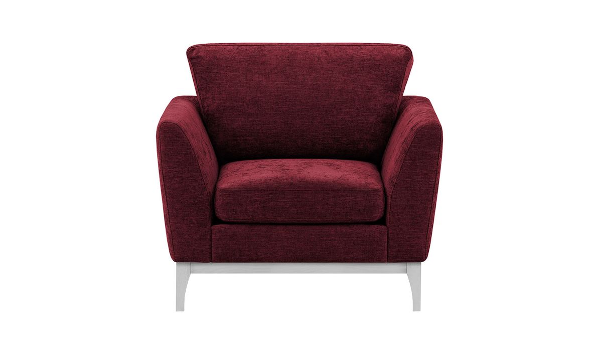 Fauteuil Malone, Gemma 59 - Bordeaux, Couleur des pieds: Blanc