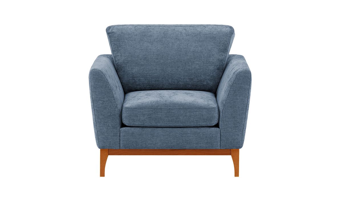 Fauteuil Malone, Gemma 77 - Bleu, Couleur des pieds: aveo