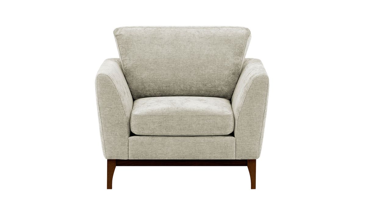 Fauteuil Malone, Gemma 80 - Blanc, Couleur des pieds: Chêne foncé