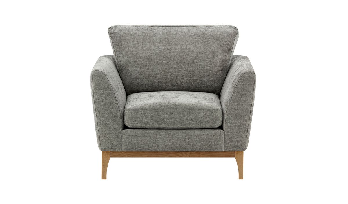 Fauteuil Malone, Gemma 85 - Gris, Couleur des pieds: Noir wax
