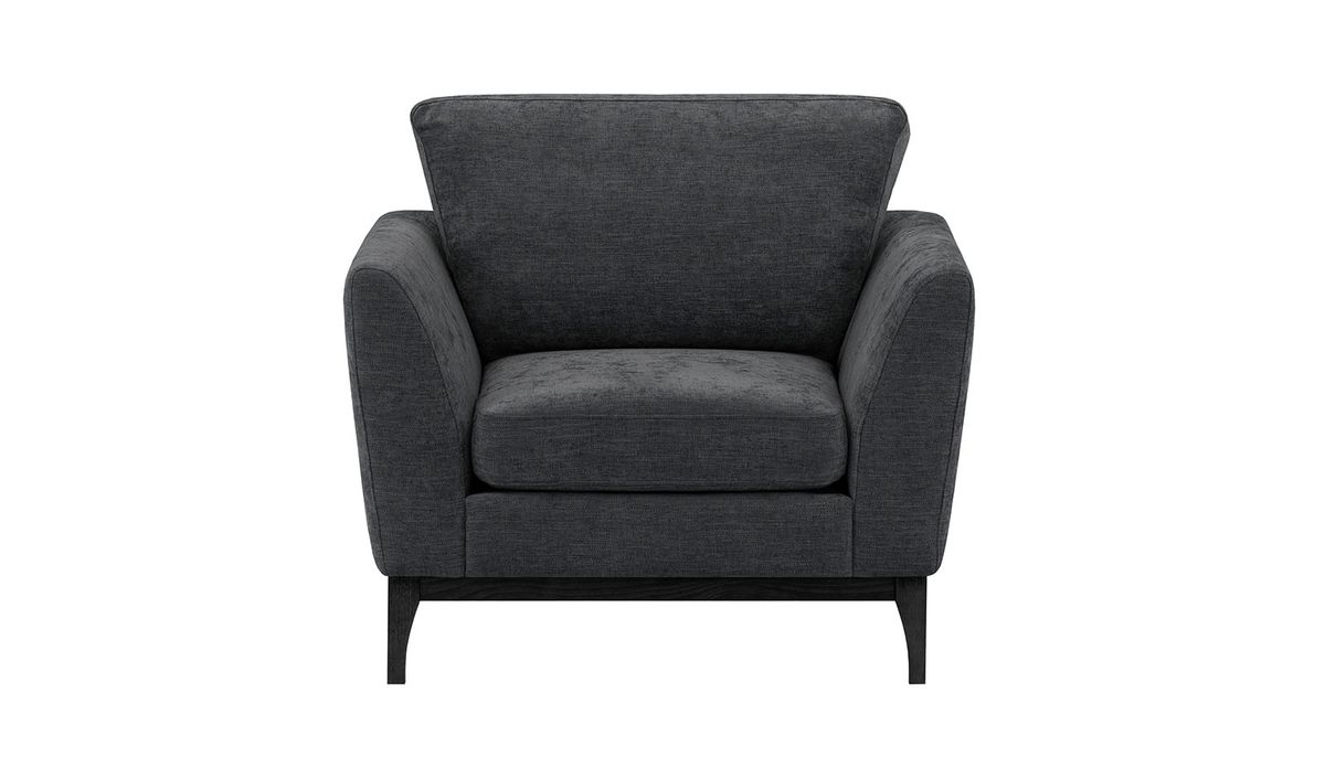 Fauteuil Malone, Gemma 90 -Graphite, Couleur des pieds: Noir
