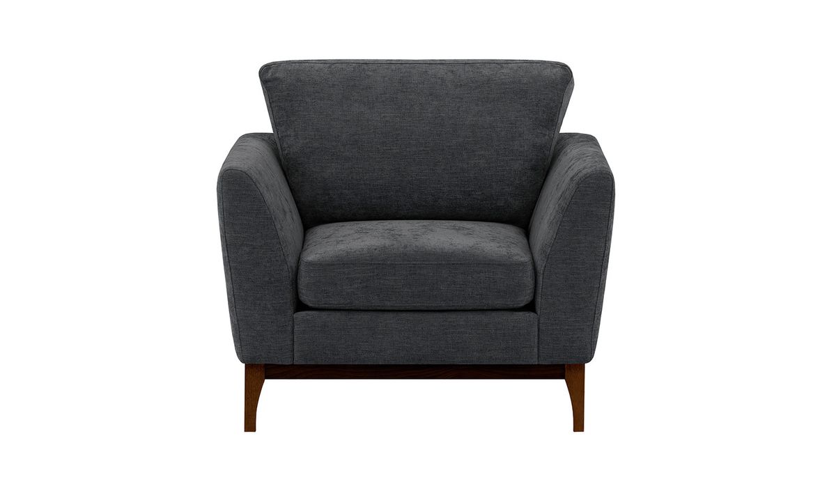 Fauteuil Malone, Gemma 90 -Graphite, Couleur des pieds: Chêne foncé