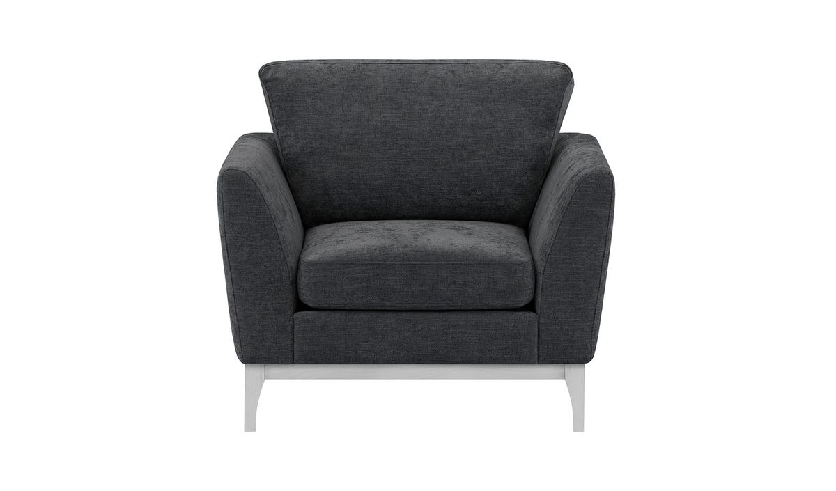 Fauteuil Malone, Gemma 90 -Graphite, Couleur des pieds: Blanc