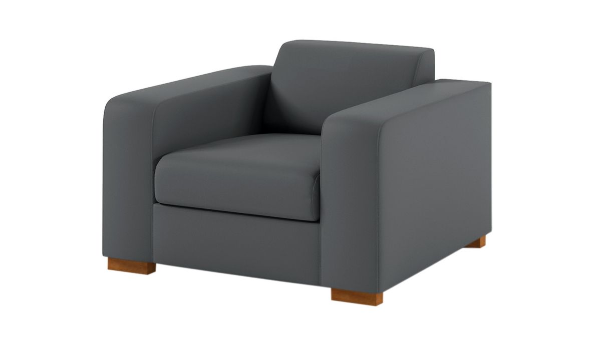 Fauteuil en simili cuir Gem, gris - Casco anthrazit