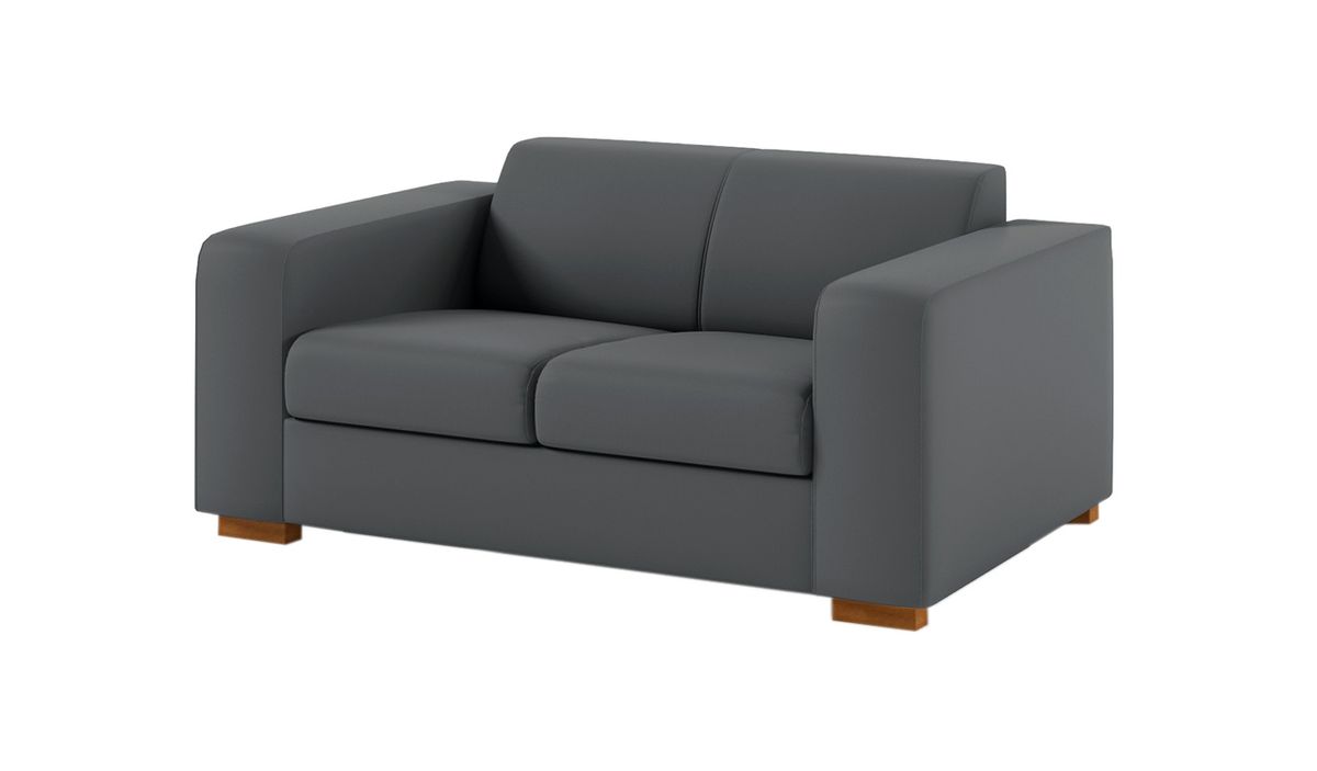 Canapé deux places en simili cuir Gem, gris - Casco anthrazit