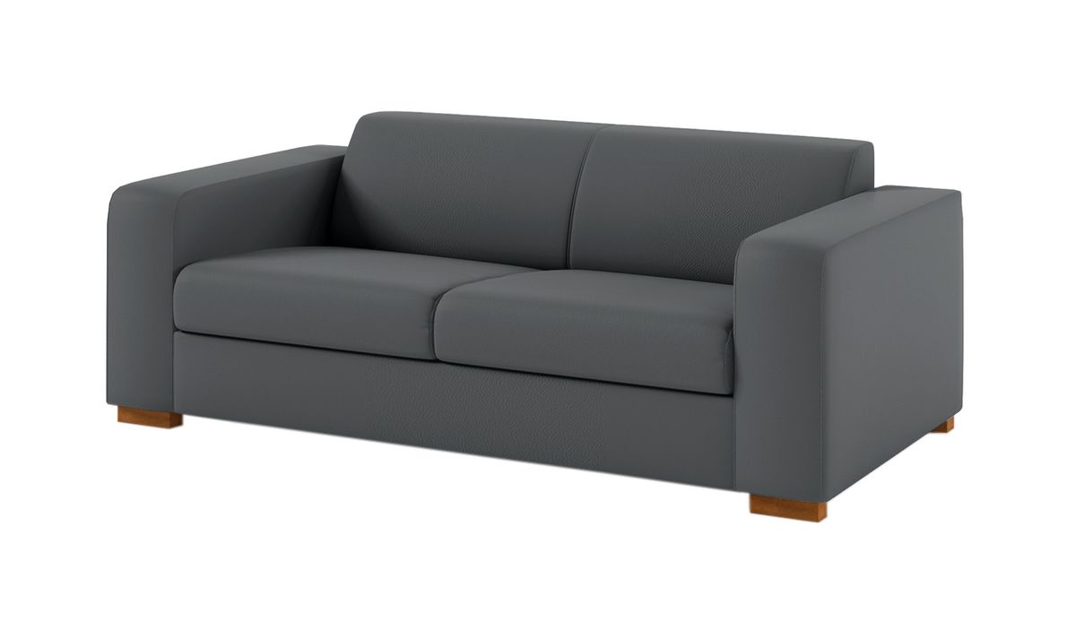 Canapé trois places en simili cuir Gem, gris - Casco anthrazit