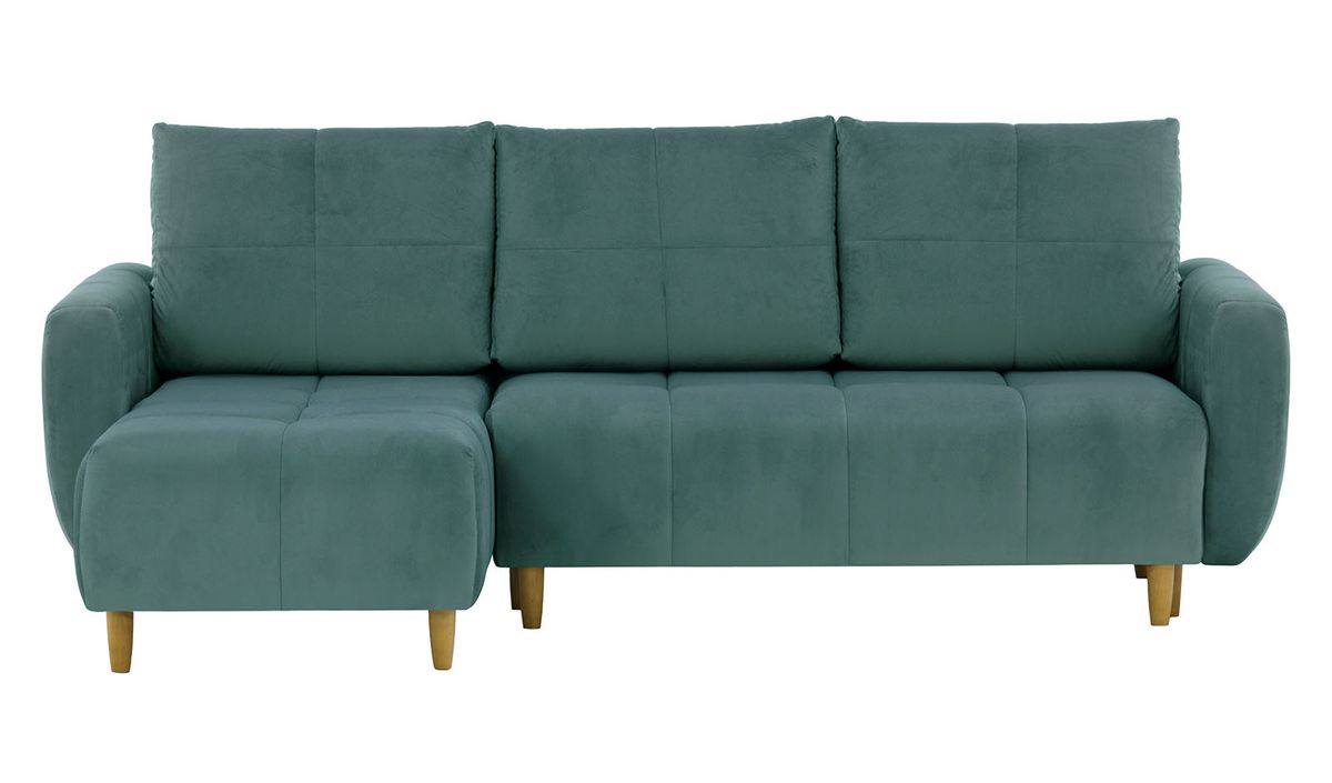 Canapé d’angle polyvalent avec fonction lit et coffre de rangement Globe, bleu - Velluto 12