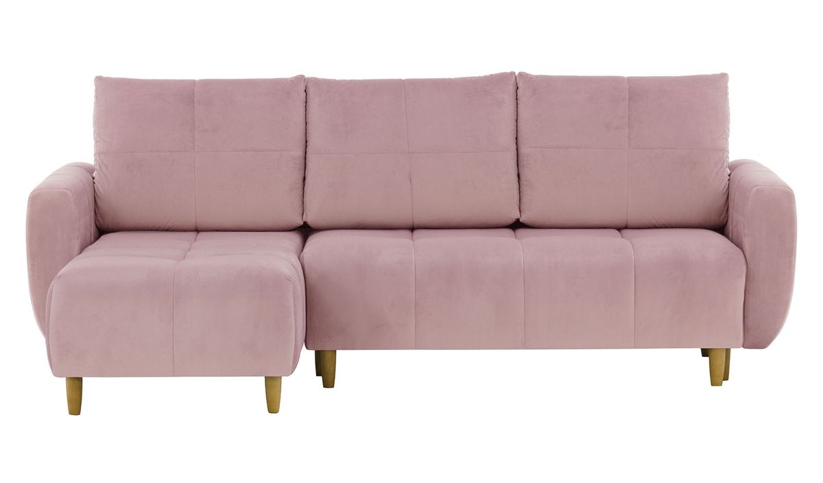 Canapé d’angle polyvalent avec fonction lit et coffre de rangement Globe, lila/rose - Velluto 14