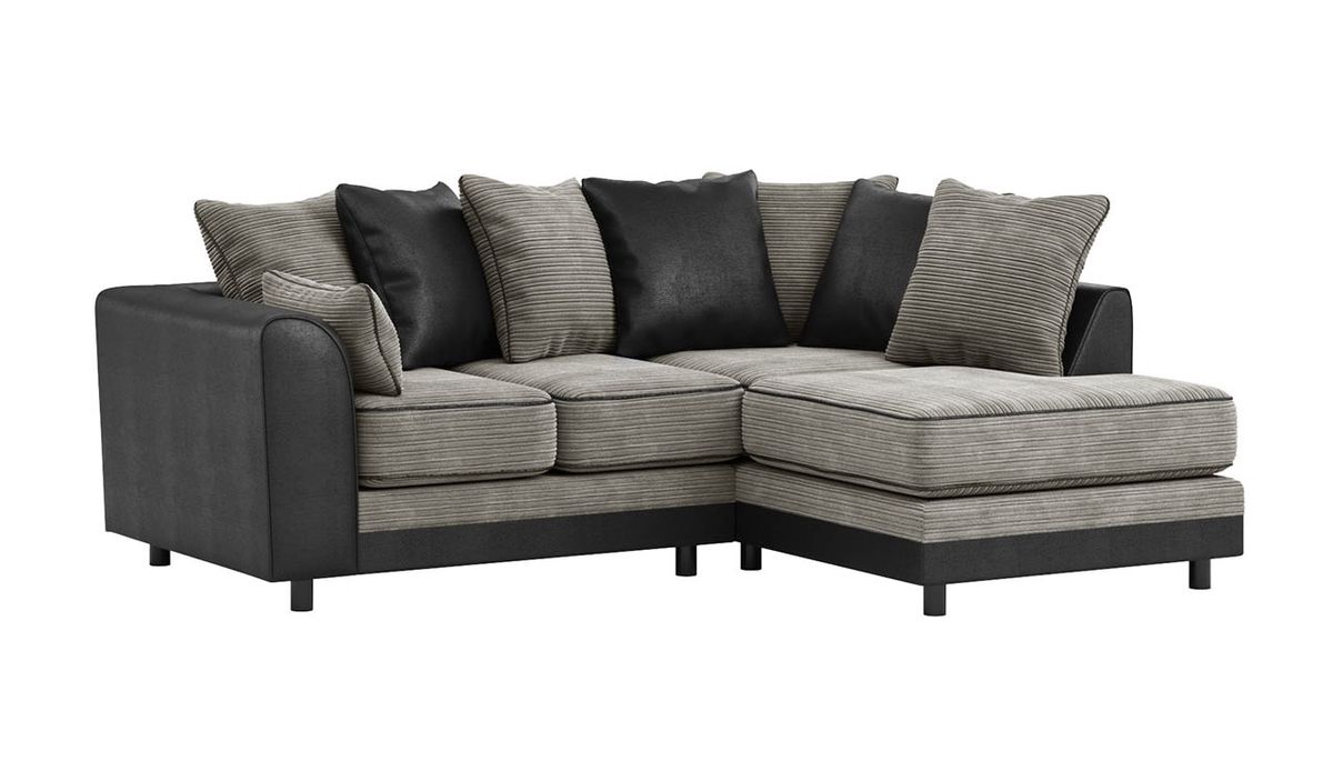 Canapé d’angle droit Dillon, Jumbo grey/Snake black