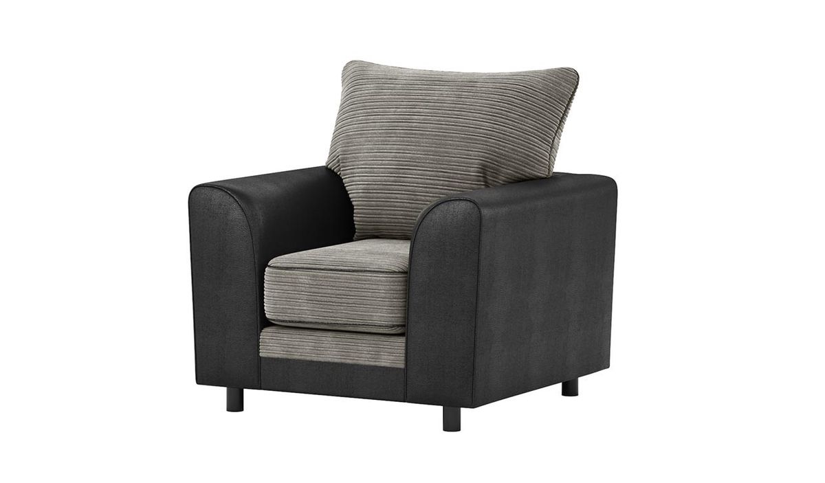 Fauteuil Dillon, Jumbo grey/Snake black