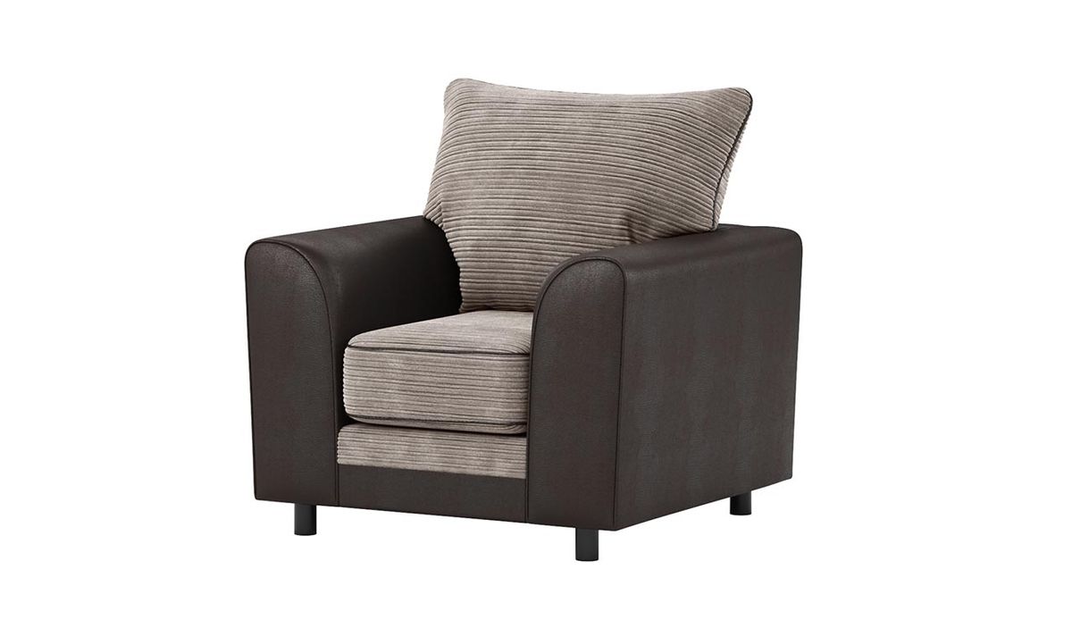 Fauteuil Dillon, Jumbo mink/Snake brown